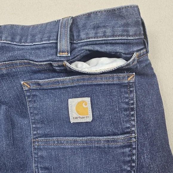 Carhartt Jeans Mens 36x32 Blue Straight Fit Workwear Denim Classic - Picture 10 of 11
